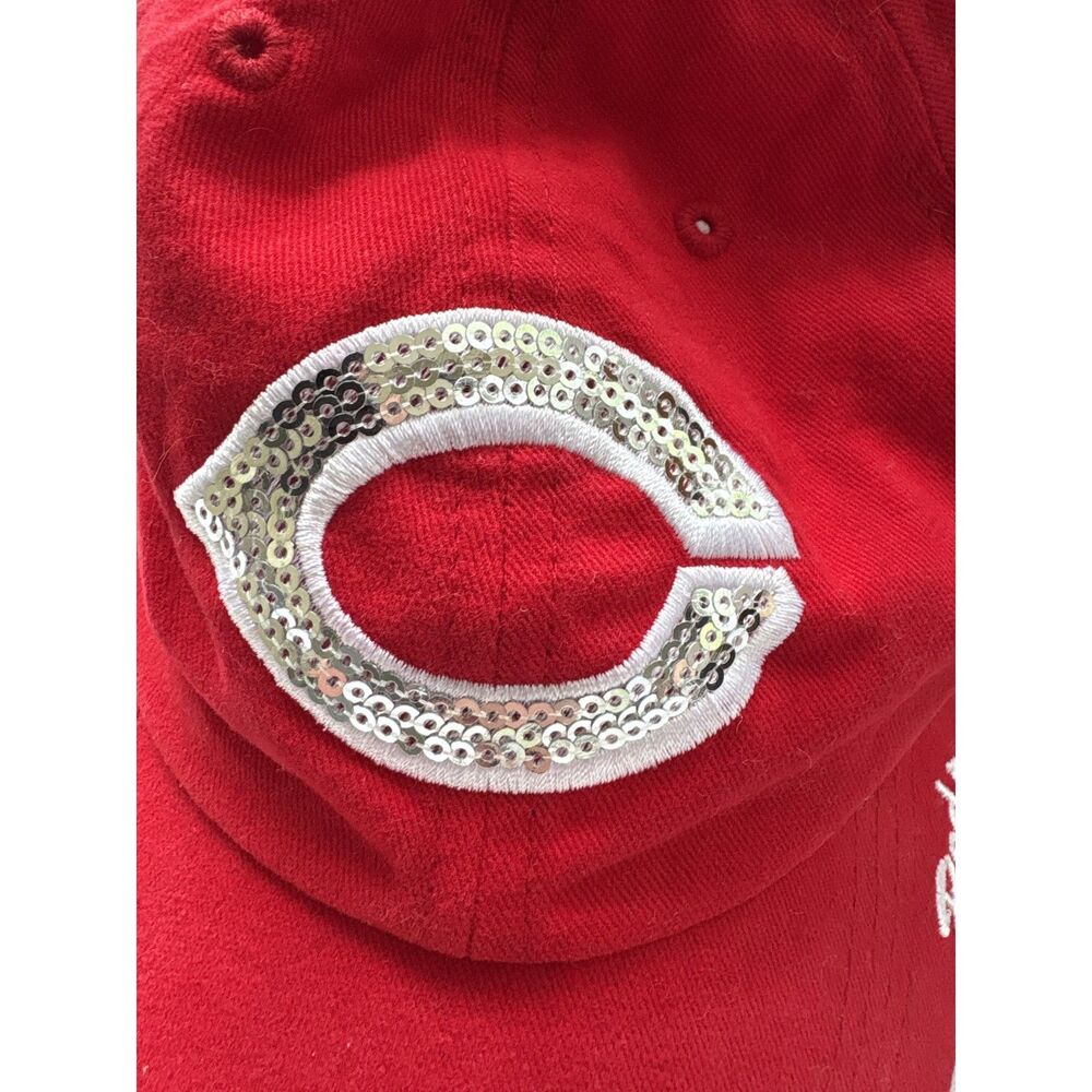 Cincinnati Reds Sequin Logo MLB Hat ❤️ adjustable - Picture 5 of 9